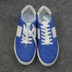 Bar III Keagan Shoes Mens 8.5 M Low Top Sneakers Lace Up‎ Leather Blue Suede